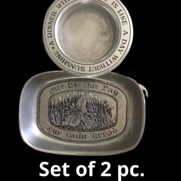 Wilton Pewter Tray and Wine Bottle Holder (Set 2) - Picture 2 of 5